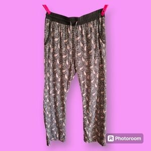 George Gray & Pink Paisley Print Lounge Pajama Pants Size Large